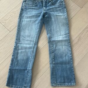 Women's Light Blue Wide Leg Jeans - Flared Hem